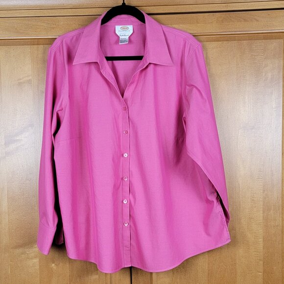 Talbots Tops - Talbots Wrinkle Resistant Long-Sleeve Pink Cotton Blouse - 24P